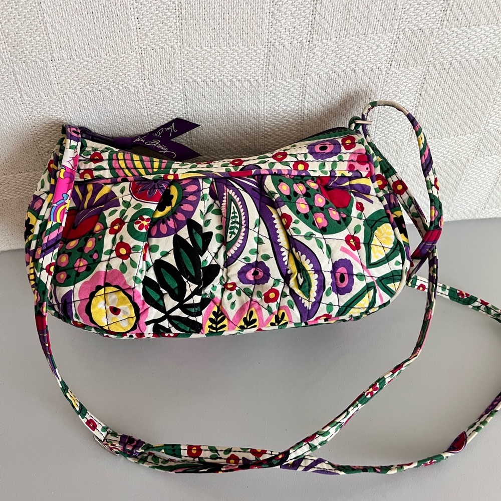Colorful Vera Bradley Floral Crossbody quilted Bag Viva La Vera Adjustable Strap